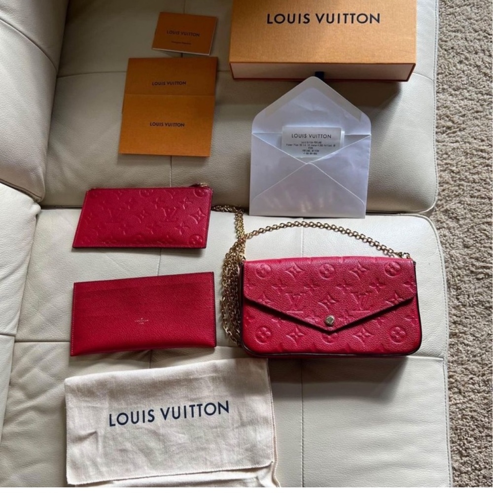 LV red leather